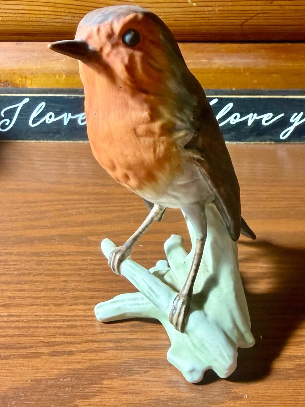 Vintage Goebel West Germany Rotkehlchen Robin Rouge- Gorge On Branch Figurine